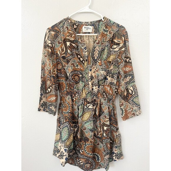 ANTHROPOLOGIE by HOLDING HORSES Paisley Palette Shirtdress DRESS 10 Top Large - Picture 2 of 11